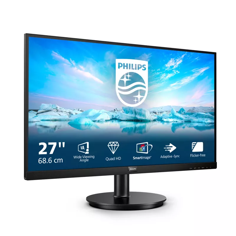 Philips V Line 275V8LA/00 monitor 68,6 cm (27 colių) 2560 x 1440 pikseliai Quad HD LED juodas