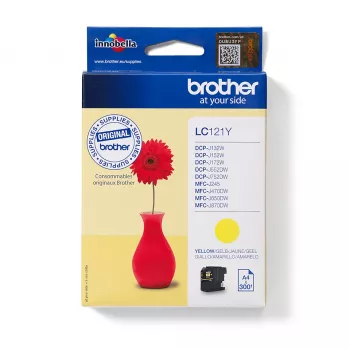 Brother LC-121Y geltona rašalo kasetė, 1 vnt., originali