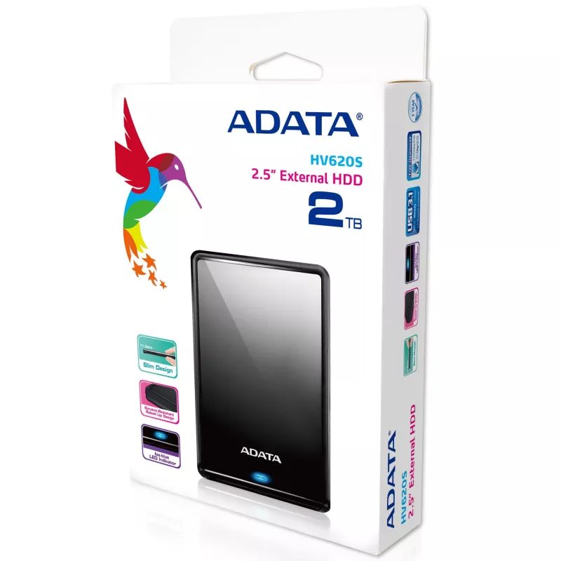 ADATA AHV620S-2TU3-CBK išorinis kietasis diskas 2 TB 2,5 colio Micro-USB B 3.2 Gen 1 (3.1 Gen 1) juodas
