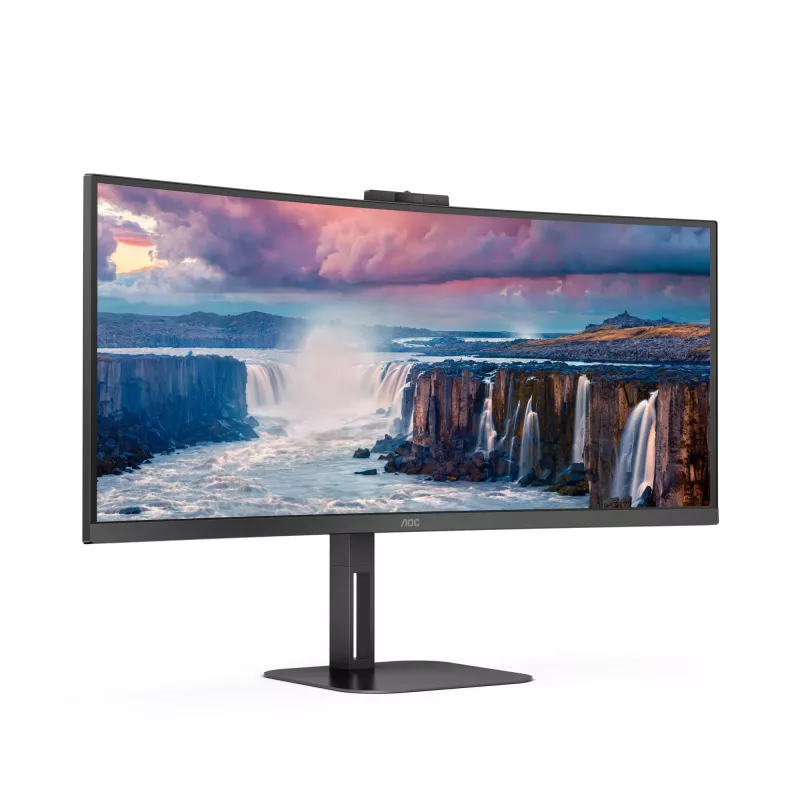 AOC CU34V5CW 86,4 cm (34 colių) WQHD lenktas monitorius su USB-C, MultiView ir Windows Hello kamera