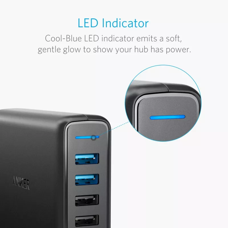 ANKER PowerPort Speed 5 2x Quick Charge 3.0 Juoda EU kištukas