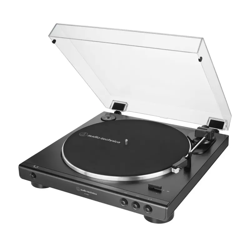 Pilnai automatinė diržinė vinilinė patefonė Audio-Technica AT-LP60X juoda
