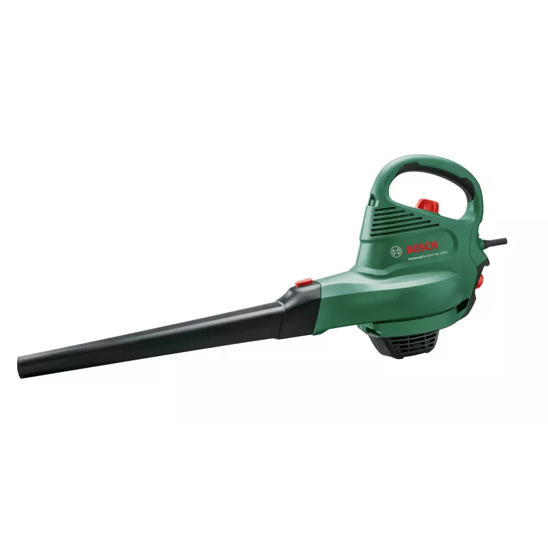Pūstuvas Bosch Universal GardenTidy 2300 — 2300 W, 576 m³/h, 45 L surinkimo maišas, 185–285 km/h, smulkinimo funkcija