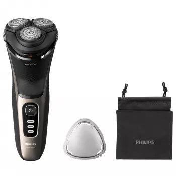 Elektrinis skustuvas Philips 3000 Series S3242/12 – 3 galvutės, rotacinis, šlapiam ir sausam skutimui, 60 min., ličio jonų
