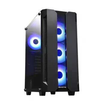 Korpusas CHIEFTEC GS-01B-OP Tower Juodas – grūdintas stiklas, RGB ventiliatoriai, ATX/Micro-ATX, GPU iki 320 mm