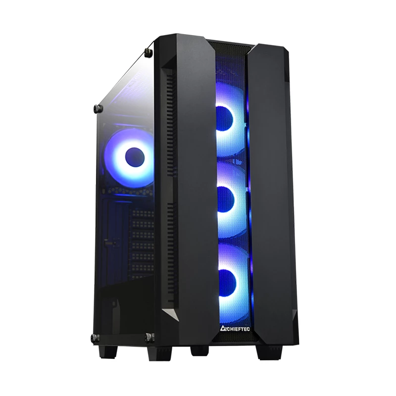 Korpusas CHIEFTEC GS-01B-OP Tower Juodas – grūdintas stiklas, RGB ventiliatoriai, ATX/Micro-ATX, GPU iki 320 mm