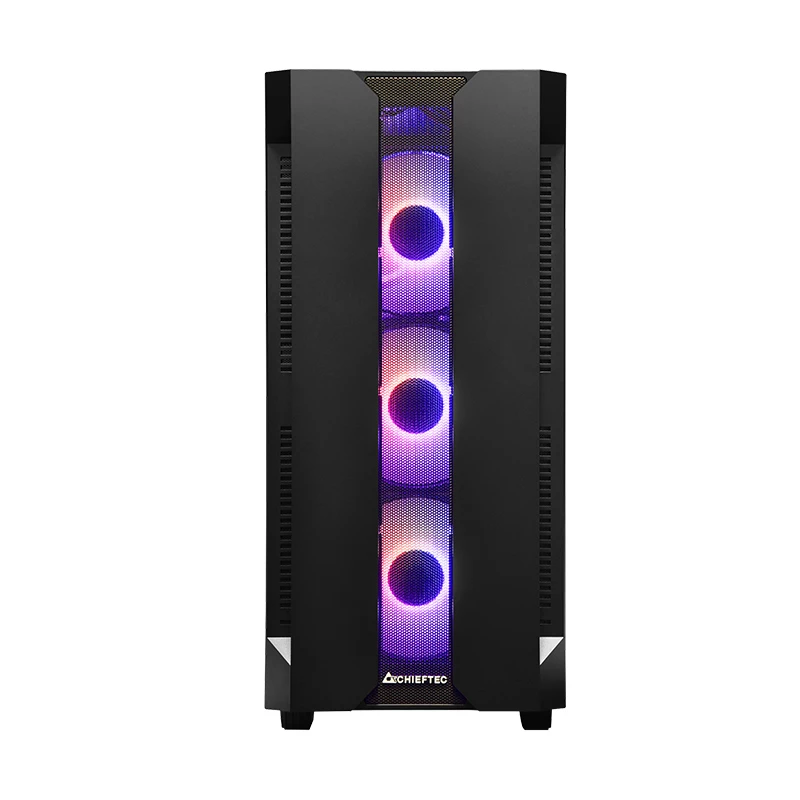Korpusas CHIEFTEC GS-01B-OP Tower Juodas – grūdintas stiklas, RGB ventiliatoriai, ATX/Micro-ATX, GPU iki 320 mm
