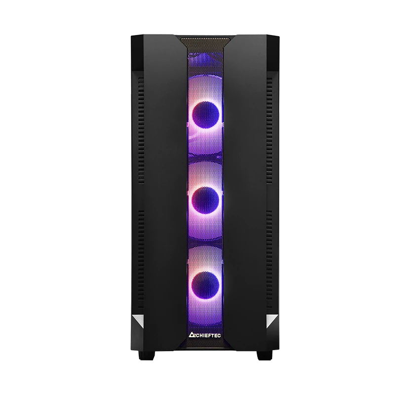 Korpusas CHIEFTEC GS-01B-OP Tower Juodas – grūdintas stiklas, RGB ventiliatoriai, ATX/Micro-ATX, GPU iki 320 mm