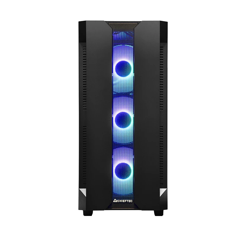 Korpusas CHIEFTEC GS-01B-OP Tower Juodas – grūdintas stiklas, RGB ventiliatoriai, ATX/Micro-ATX, GPU iki 320 mm
