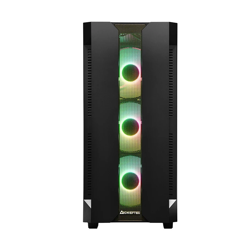 Korpusas CHIEFTEC GS-01B-OP Tower Juodas – grūdintas stiklas, RGB ventiliatoriai, ATX/Micro-ATX, GPU iki 320 mm