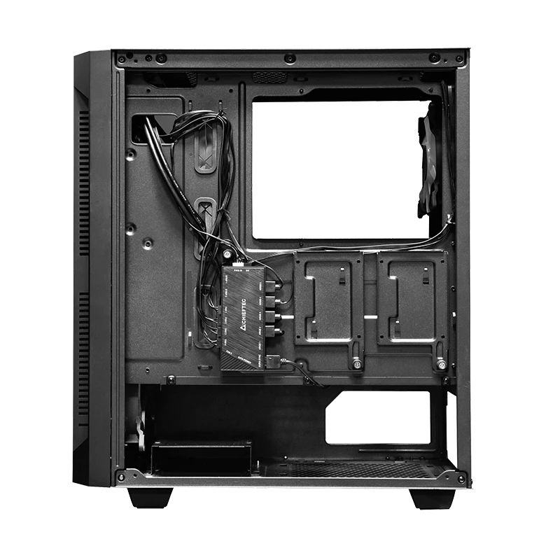 Korpusas CHIEFTEC GS-01B-OP Tower Juodas – grūdintas stiklas, RGB ventiliatoriai, ATX/Micro-ATX, GPU iki 320 mm