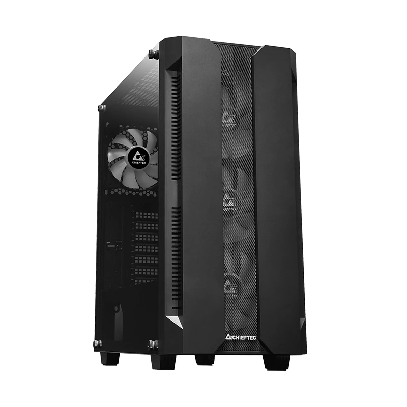 Korpusas CHIEFTEC GS-01B-OP Tower Juodas – grūdintas stiklas, RGB ventiliatoriai, ATX/Micro-ATX, GPU iki 320 mm