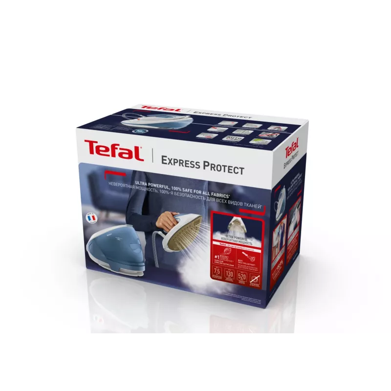 Garų lygintuvas Tefal Express Protect SV9202 2800 W 1,8 L Durilium AirGlide Autoclean padas Baltas, Mėlynas