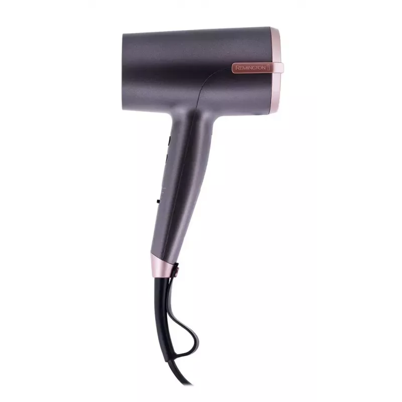 Plaukų džiovintuvas Remington D6077 2000 W, joninė funkcija, šaltas oro srautas, difuzorius, 3 temperatūros režimai, pilka/bronzinė