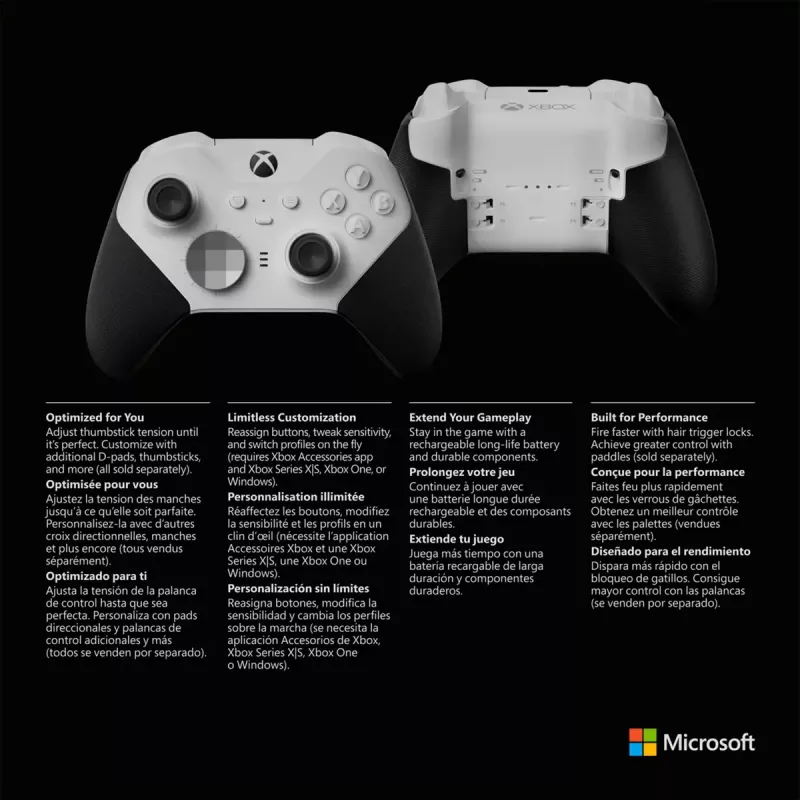 Valdiklis Microsoft Xbox Elite Wireless Series 2 Core Baltas Juodas Bluetooth USB