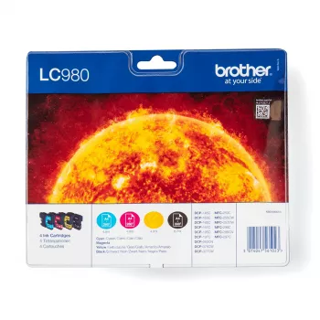 Brother LC980VALBP kasečių rinkinys 4 vnt. Originalus juoda, žydra, raudona, geltona