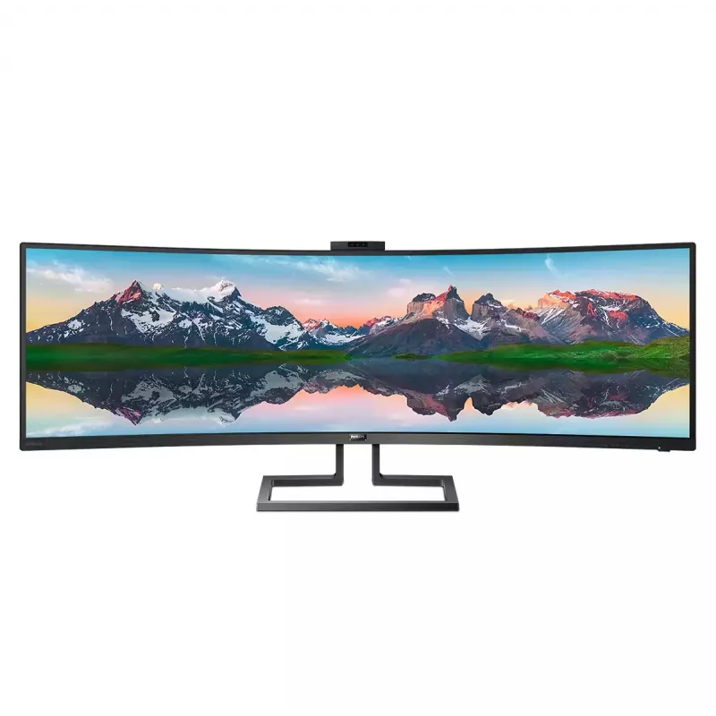 Philips P Line 32:9 SuperWide lenktas LCD monitorius 499P9H/00, 124 cm (48.8 colio), 5120 x 1440 pikselių, UltraWide Dual Quad HD, LCD, 5 ms, juodas