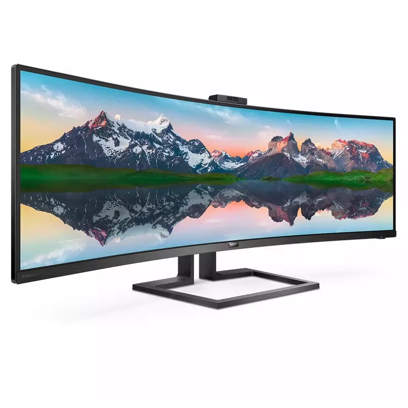 Philips P Line 32:9 SuperWide lenktas LCD monitorius 499P9H/00, 124 cm (48.8 colio), 5120 x 1440 pikselių, UltraWide Dual Quad HD, LCD, 5 ms, juodas
