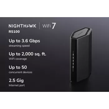 NETGEAR Nighthawk belaidis maršrutizatorius 2.5 Gigabit Ethernet dviejų juostų (2,4 GHz / 5 GHz) juodas