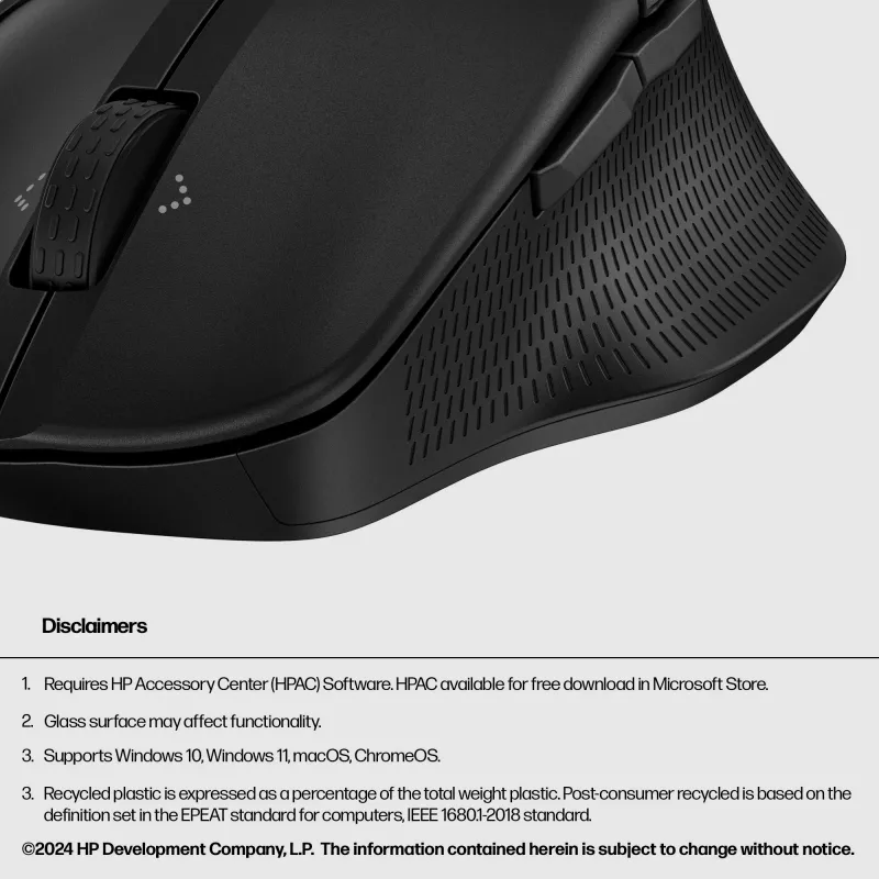 HP 480 Comfort Bluetooth pelė, dešinei rankai, Bluetooth, 4000 DPI, juoda