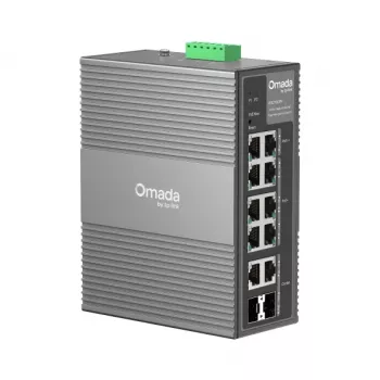 TP-Link Omada 10 prievadų Gigabit pramoninis lengvai valdomas jungiklis su 6 PoE+ ir 2 PoE++ prievadais