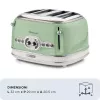 Ariete 156 4 anglių vintage skrudintuvas, 1600 W, 6 skrudinimo lygiai, nerūdijantis plienas dažytas pasteline žalia, be sumuštinių grotelių. Žalia