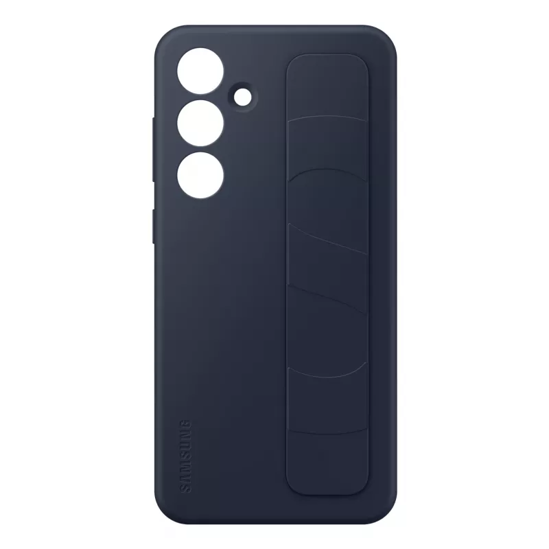 Dangtelis Samsung Galaxy S24 FE su stovu ir rankena, tamsiai mėlynas