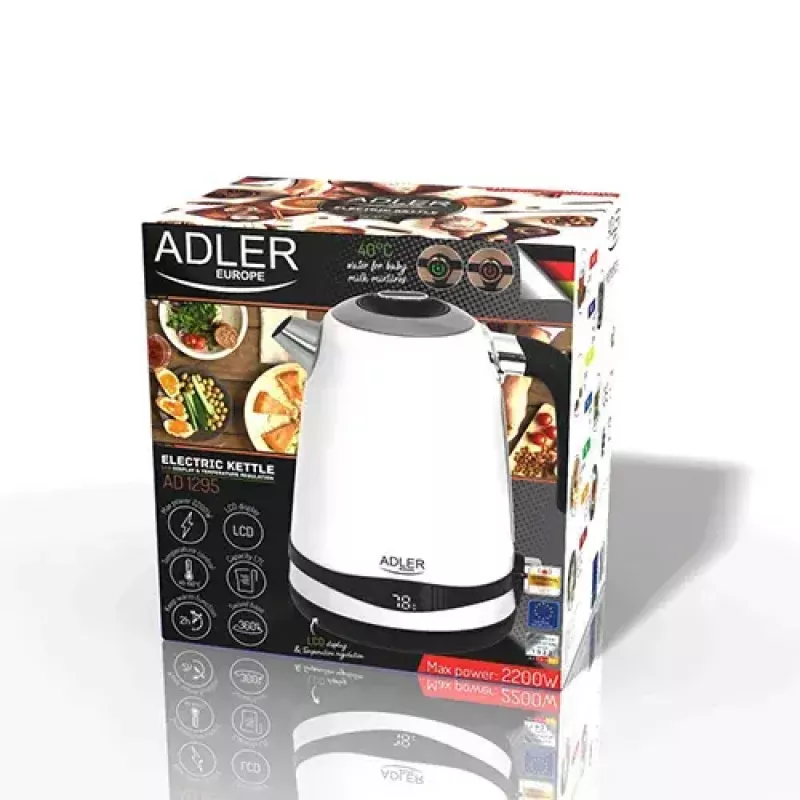 Elektrinis virdulys Adler 1,7 l 2200 W Baltas