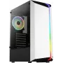 PC korpusas AEROCOOL Bionic Midi Tower White — ATX, grūdintas stiklas, 2x3.5 colio vietos, 6x2.5 colio, 297 mm GPU, mėlyna LED