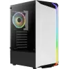 PC korpusas AEROCOOL Bionic Midi Tower White — ATX, grūdintas stiklas, 2x3.5 colio vietos, 6x2.5 colio, 297 mm GPU, mėlyna LED