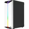 PC korpusas AEROCOOL Bionic Midi Tower White — ATX, grūdintas stiklas, 2x3.5 colio vietos, 6x2.5 colio, 297 mm GPU, mėlyna LED