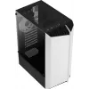 PC korpusas AEROCOOL Bionic Midi Tower White — ATX, grūdintas stiklas, 2x3.5 colio vietos, 6x2.5 colio, 297 mm GPU, mėlyna LED