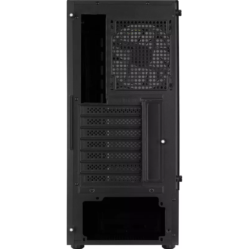 PC korpusas AEROCOOL Bionic Midi Tower White — ATX, grūdintas stiklas, 2x3.5 colio vietos, 6x2.5 colio, 297 mm GPU, mėlyna LED