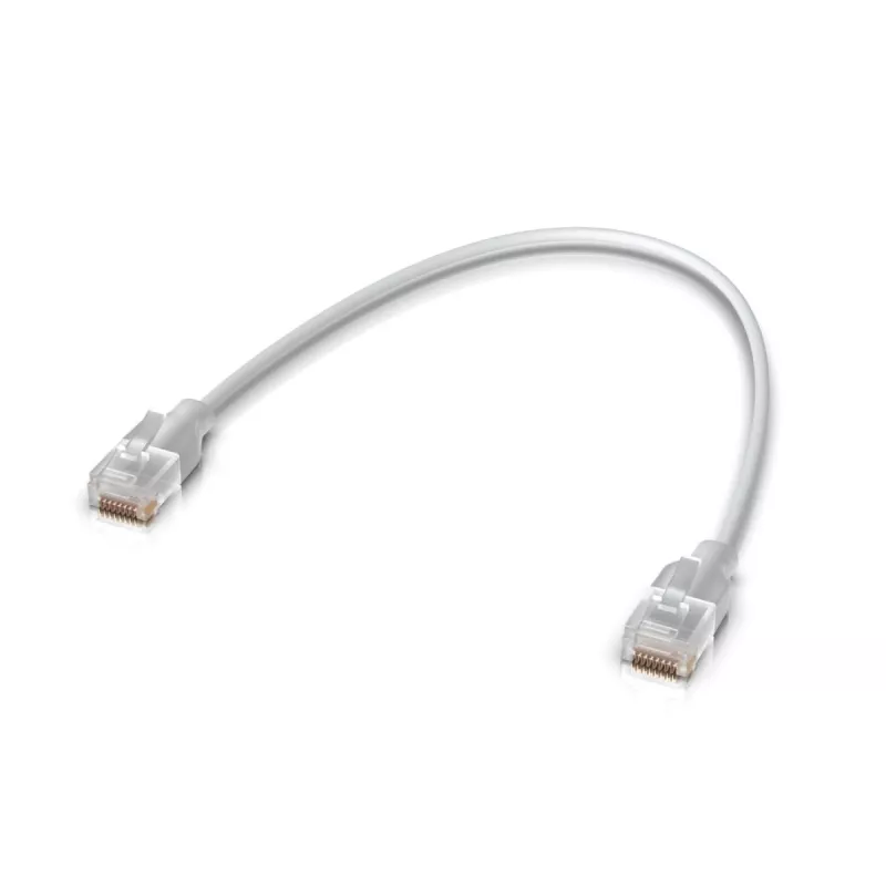 Ethernet jungiamasis kabelis UBIQUITI UACC-Cable-Patch-EL 0,3 m Cat6 2,5 Gbps PoE++ baltas