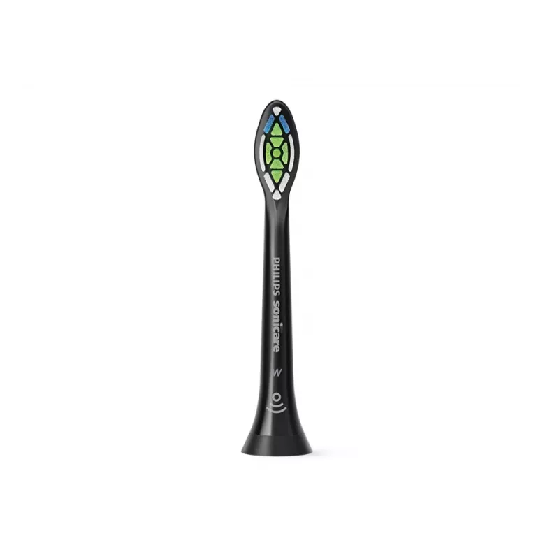 Philips Sonicare HX6064/88 Optimal White dantų šepetėlio antgaliai – 4 vnt., juodi, vidutinio kietumo šereliai, 62 000 judesių/min