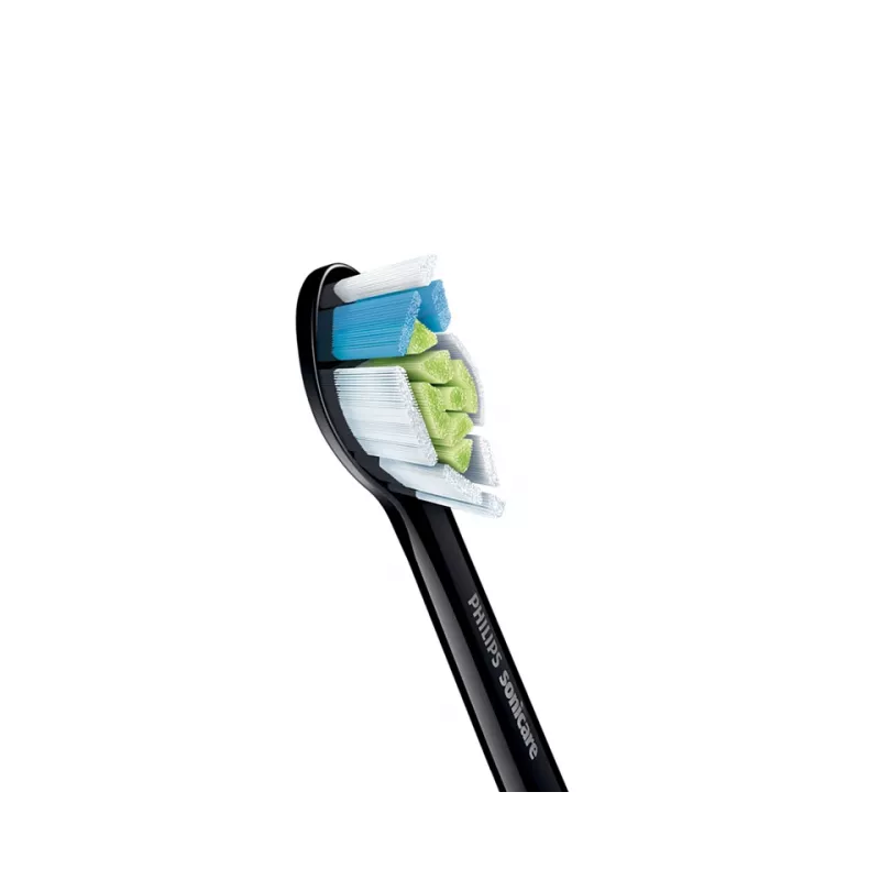 Philips Sonicare HX6064/88 Optimal White dantų šepetėlio antgaliai – 4 vnt., juodi, vidutinio kietumo šereliai, 62 000 judesių/min