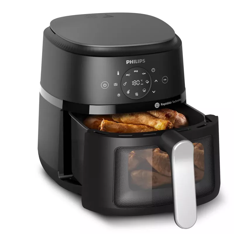 Philips 2000 serijos NA221/00 karšto oro gruzdintuvė Viena 4.2 L 1500 W Juoda, Sidabrinė