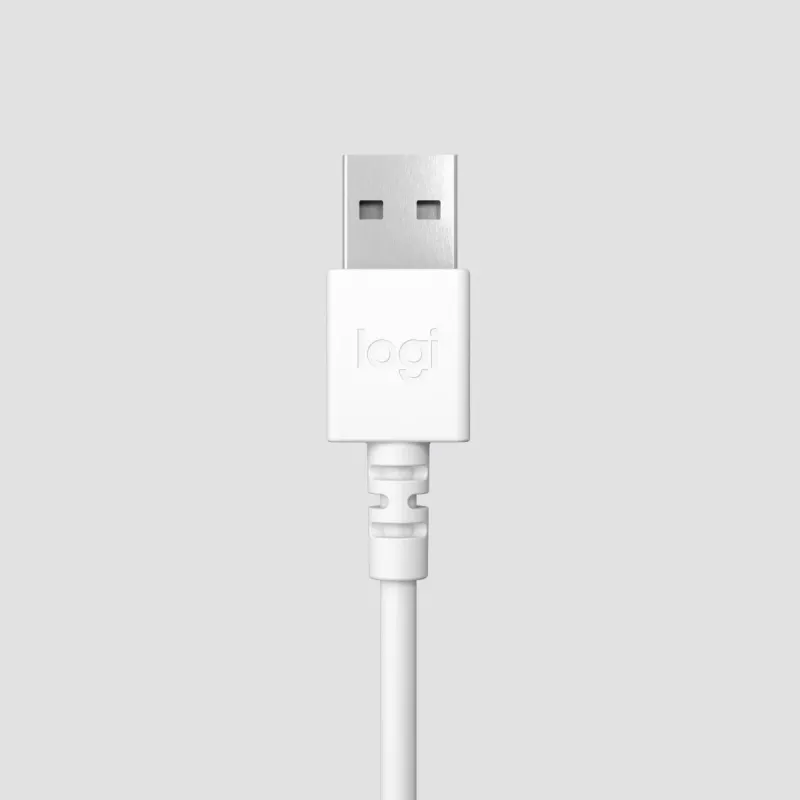 LOGITECH ausinės H390 su mikrofonu, USB-A, balta