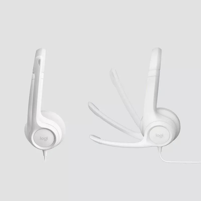LOGITECH ausinės H390 su mikrofonu, USB-A, balta