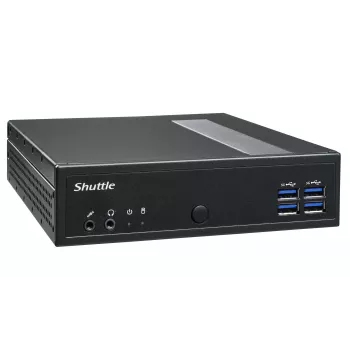 Shuttle XPC slim Barebone DL30N, Intel N100, 1x DDR5, 2x LAN (2x 2,5Gbit), 2xCOM, 1xHDMI, 1xDP, 1xVGA, be ventiliatoriaus, 24/7 nuolatinis darbas