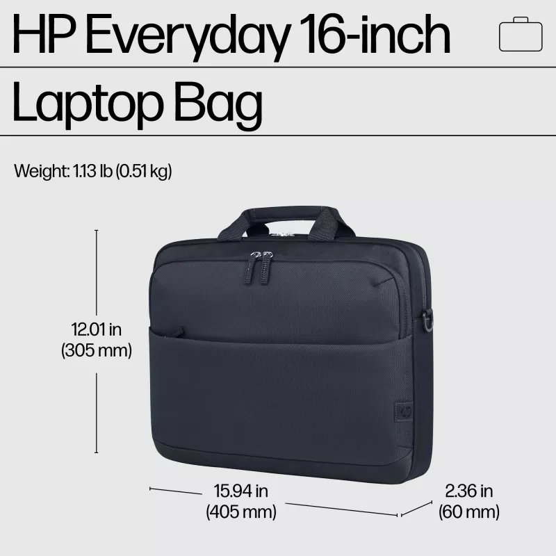 HP kasdieninis 16 colių nešiojamojo kompiuterio krepšys, Messenger dėklas, 40,6 cm (16 col.), peties diržas, 510 g