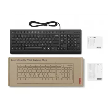 Lenovo 4Y41R64681 Pilno dydžio (100%) laidas USB klaviatūra, Šiaurės išdėstymas, juoda