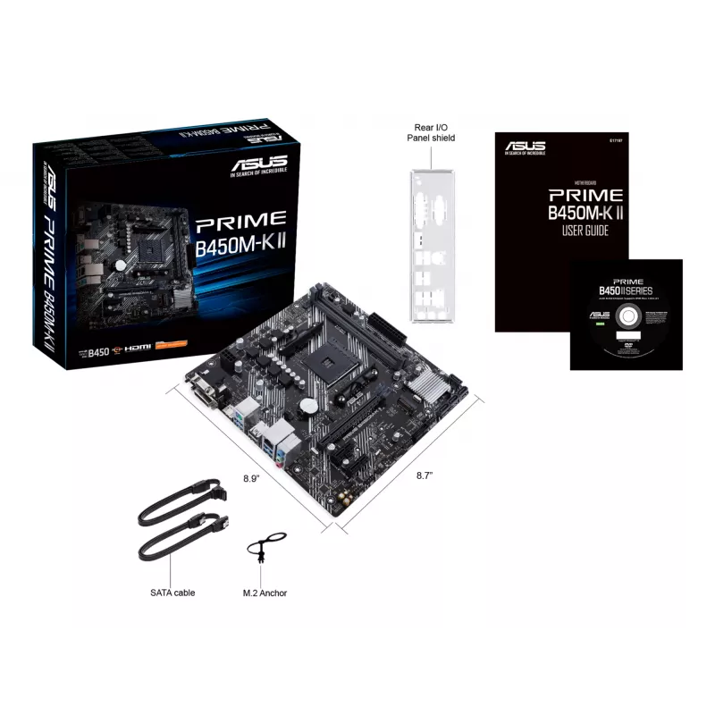 ASUS Prime B450M-K II AMD B450 Socket AM4 micro ATX pagrindinė plokštė