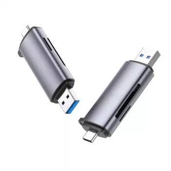 Ugreen 50706 kortelių skaitytuvas USB/Micro-USB sidabrinis