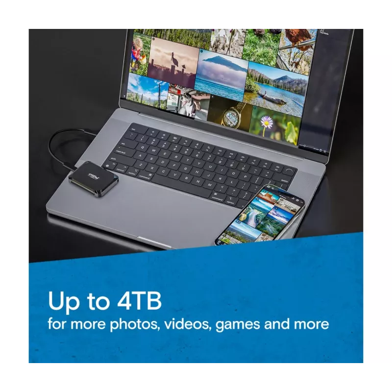 Crucial X9 4TB nešiojamas SSD, USB-C 3.2 Gen 2