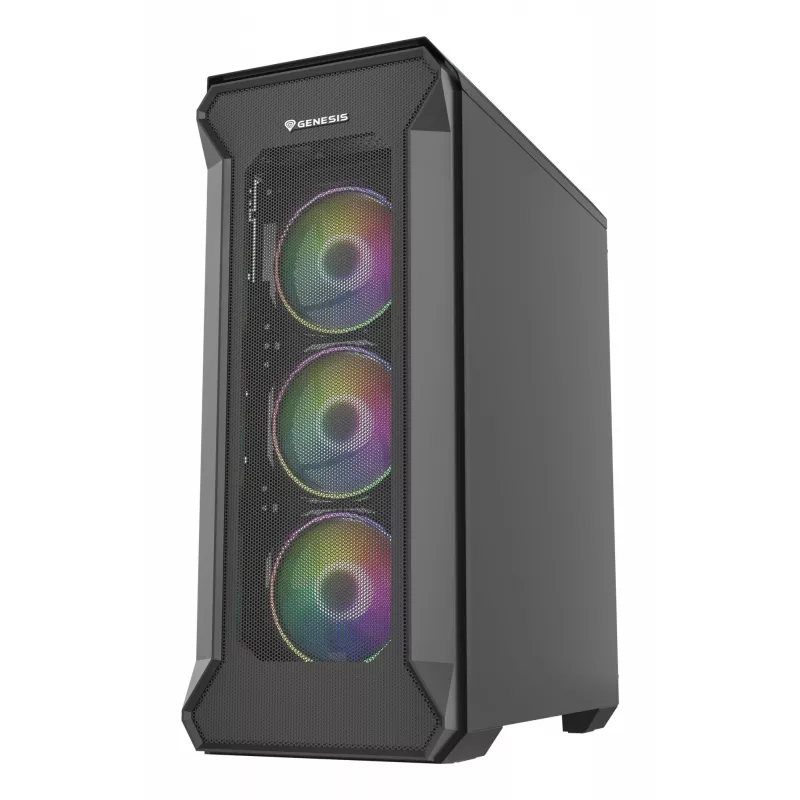 GENESIS Irid 505 ARGB Midi bokštas juodas, permatomas