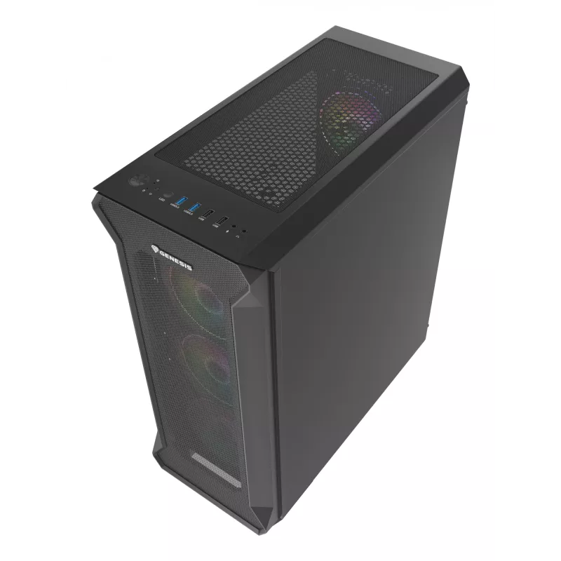 GENESIS Irid 505 ARGB Midi bokštas juodas, permatomas