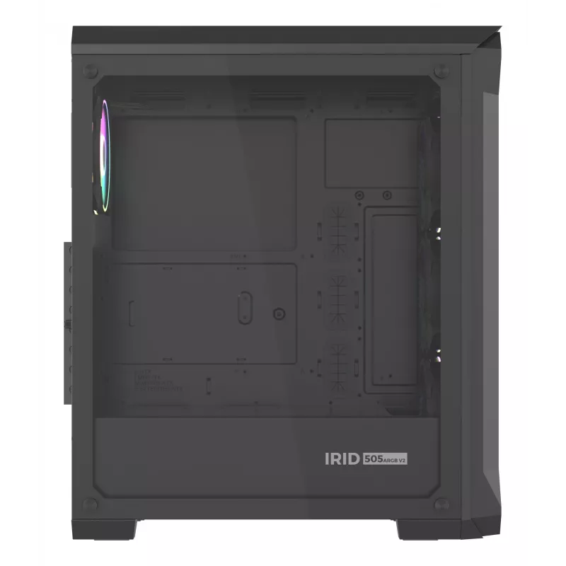 GENESIS Irid 505 ARGB Midi bokštas juodas, permatomas