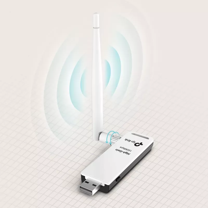 Tinklo adapteris TP-Link TL-WN722N, WLAN 150 Mbit/s, USB, Wi-Fi 4, 2,4 GHz