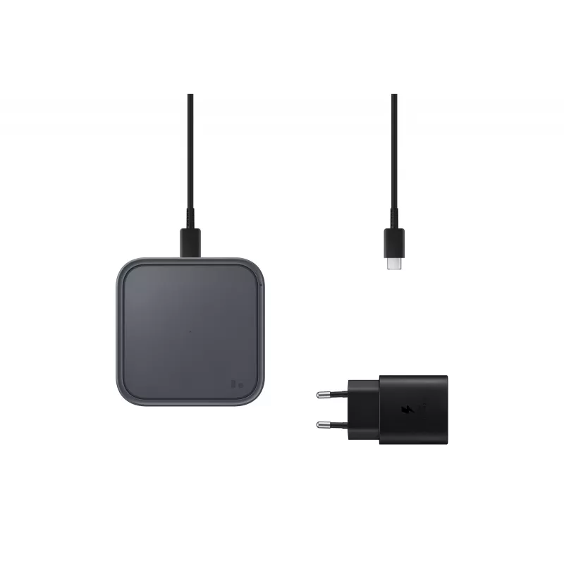 Samsung EP-P2400 pilkas belaidis greitasis USB kroviklis išmaniesiems telefonams, 15 W, patalpoms